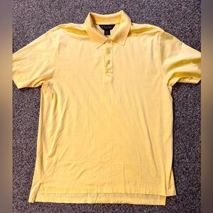 Brooks Brothers polo shirt men yellow double mercerized %100 cotton large